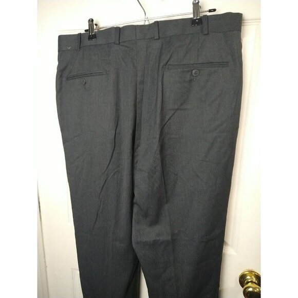 Us Polo Assn. Men's Black Grey Blue Stripe Flat Front Dress Pants. Size 38X32 - Picture 13 of 14